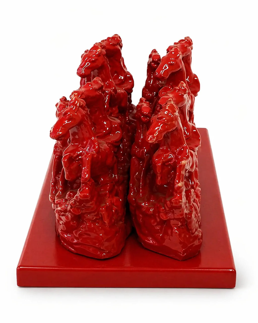 7 Running Horses Vastu Idol - Red Finish