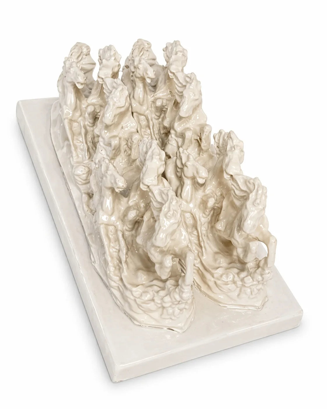 7 Running Horses Vastu Idol - White Finish