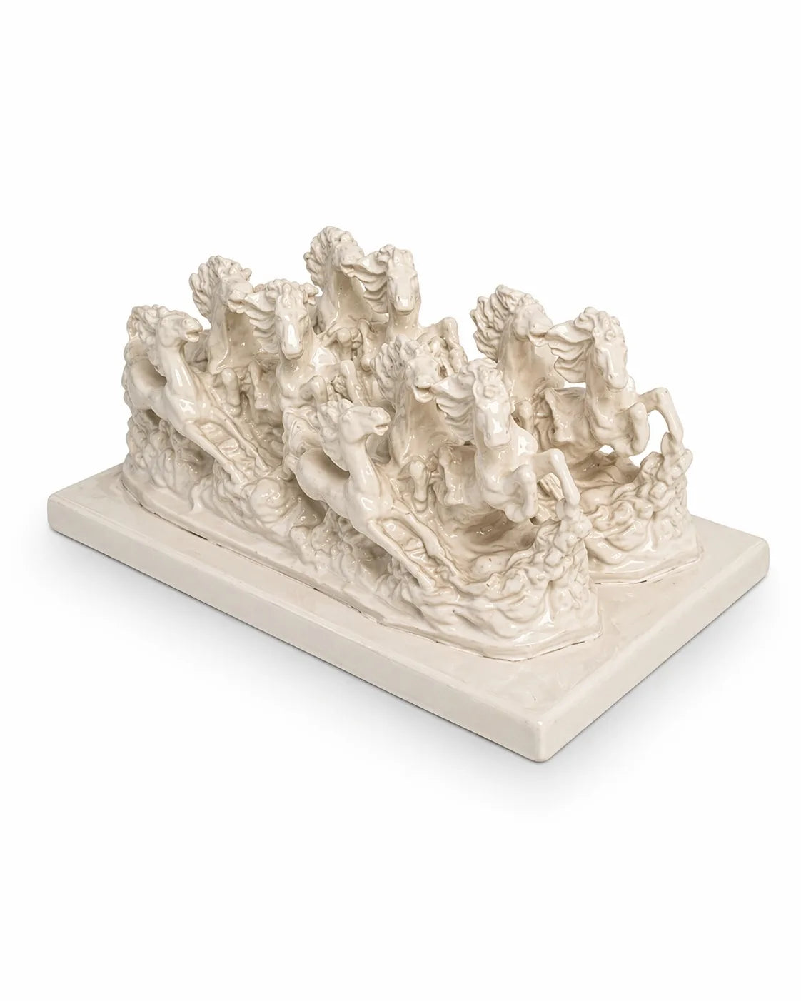 7 Running Horses Vastu Idol - White Finish