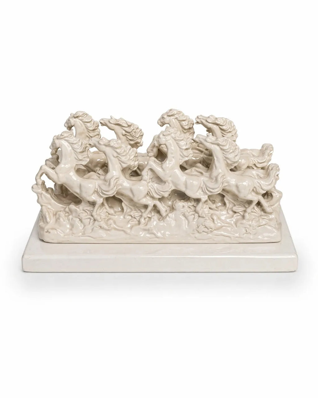 7 Running Horses Vastu Idol - White Finish