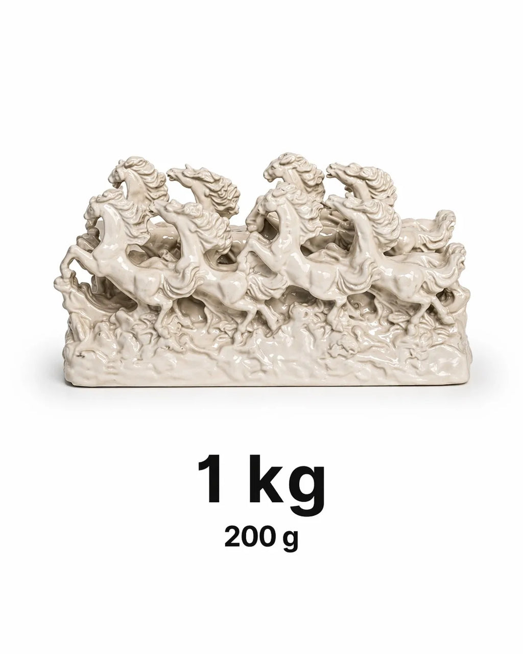 7 Running Horses Vastu Idol - White Finish