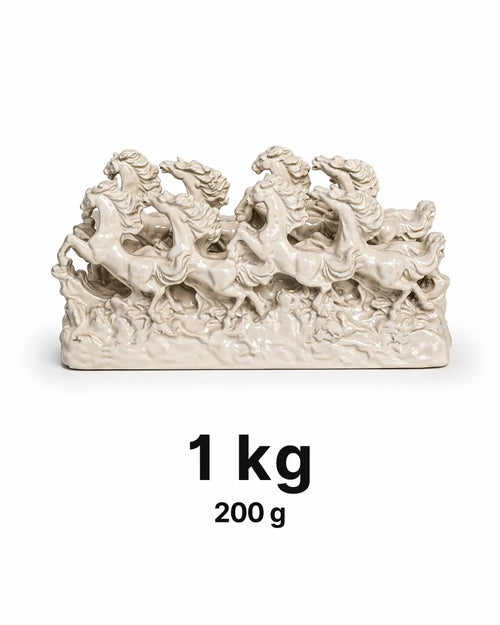 7 Running Horses Vastu Idol - White Finish