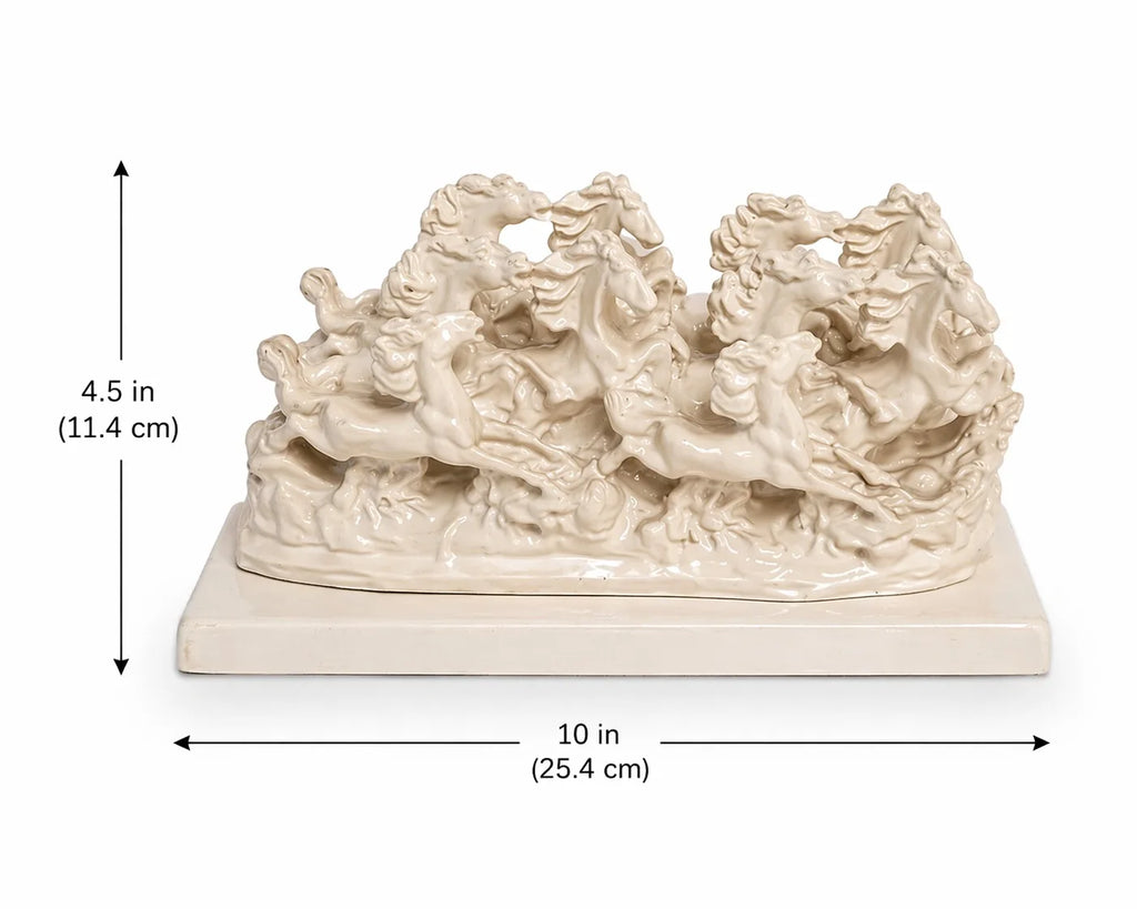 7 Running Horses Vastu Idol - White Finish