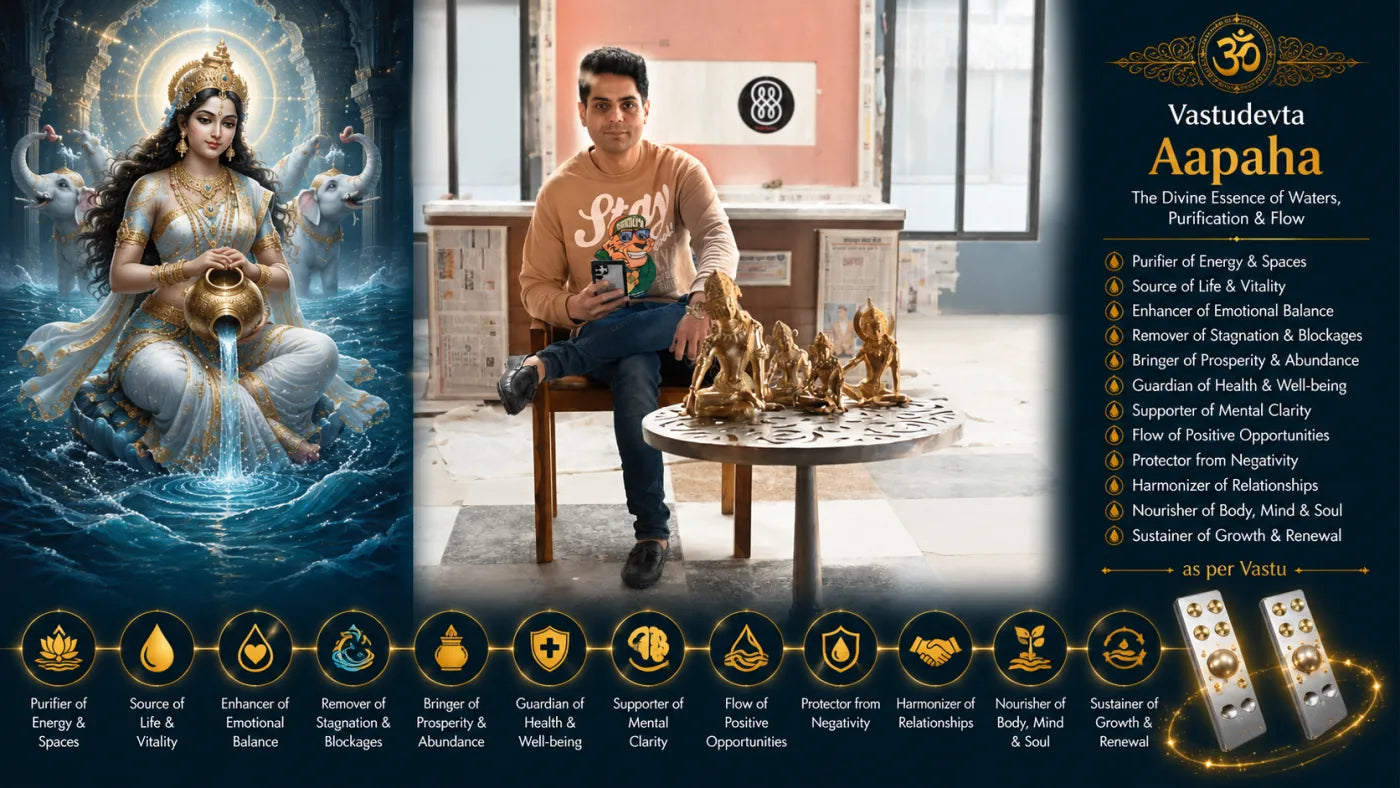 सम्पूर्ण चित्त-शान्ति वास्तु संचय / Complete Peace & Sleep Vastu Collection — 7 Devtas + 4 Idols + 2 Tatva Rods