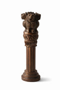 ASHOKA PILLAR 9.5″ Copper-Coated Brass — National Emblem of India (Lion Capital of Sarnath / सत्यमेव जयते) Premium Antique-Finish Replica