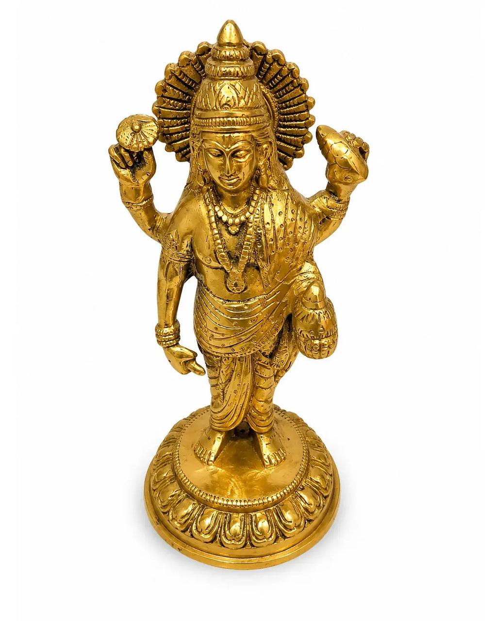 Dhanvantari Brass Idol – 7.5 Inch (Amrit Kalash, Ayurveda Devta)