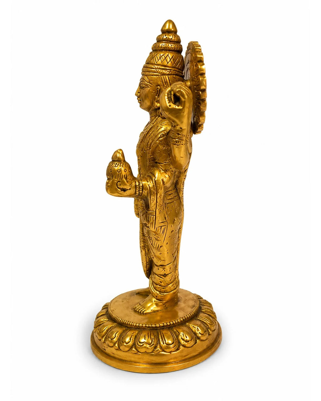 Dhanvantari Brass Idol – 7.5 Inch (Amrit Kalash, Ayurveda Devta)