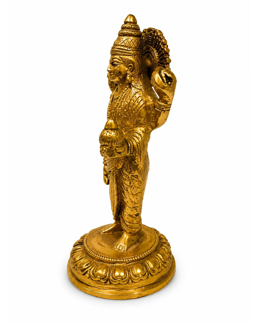 Dhanvantari Brass Idol – 7.5 Inch (Amrit Kalash, Ayurveda Devta)