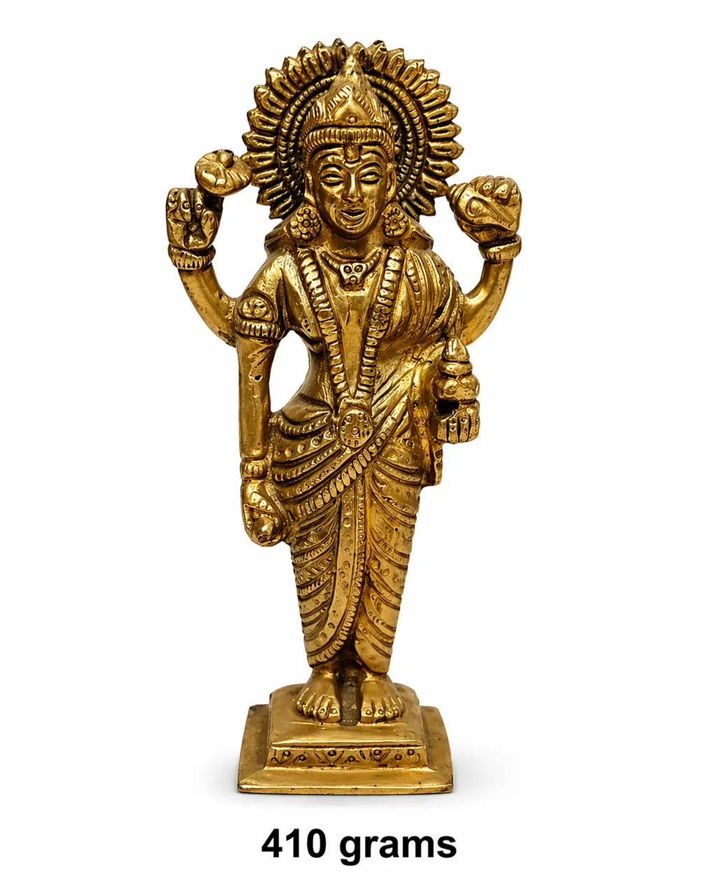Dhanvantari Idol – Compact Brass (भगवान धन्वंतरि छोटी) — Chaturbhuj God of Ayurveda, Health & Healing, Solid Brass Handcrafted Vastu Sculpture