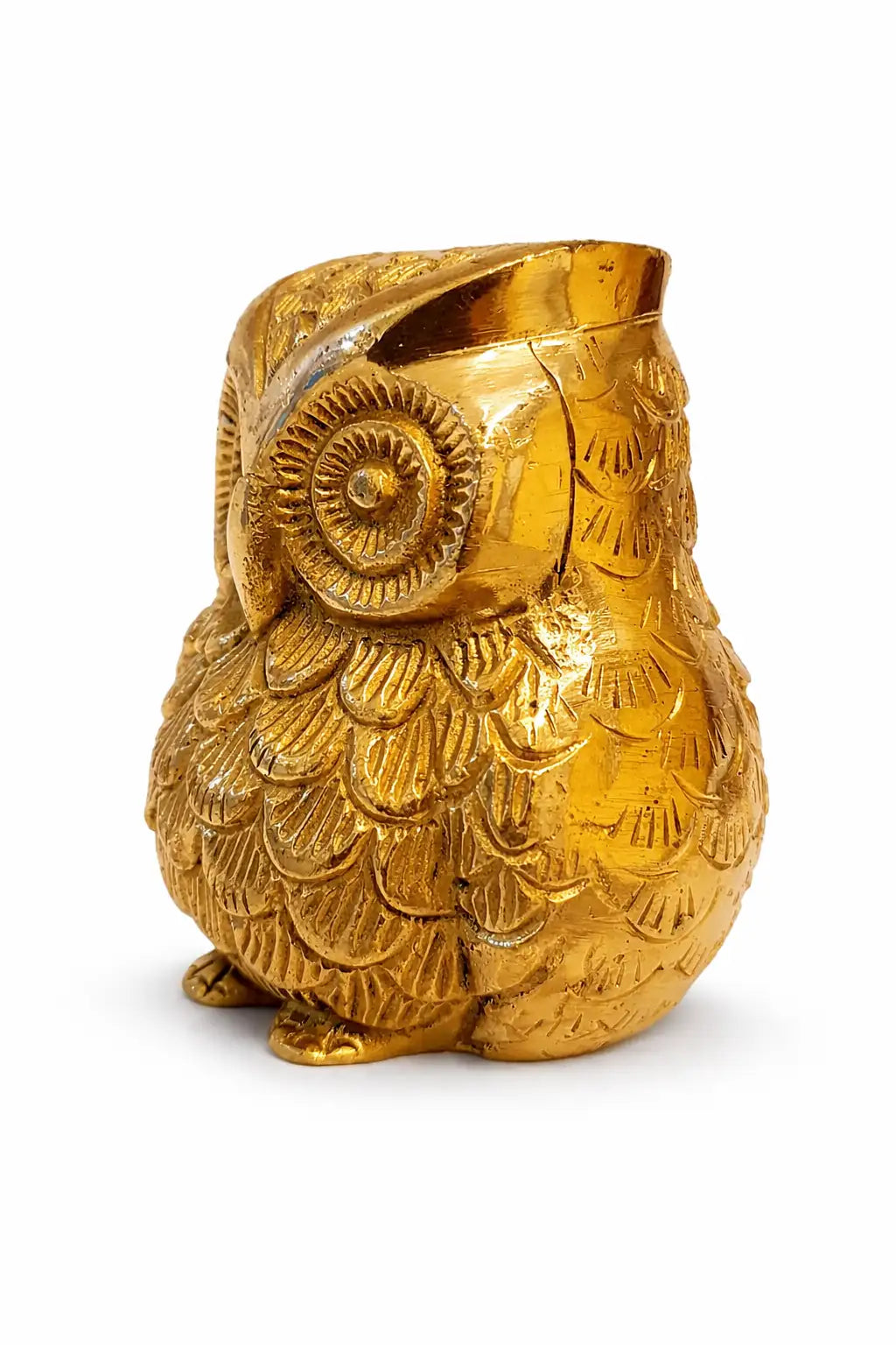 Brass Owl Idol (पीतल का उल्लू) — Maa Lakshmi Vahan Vastu Symbol for Wealth, Prosperity, Wisdom & Kuber Krupa