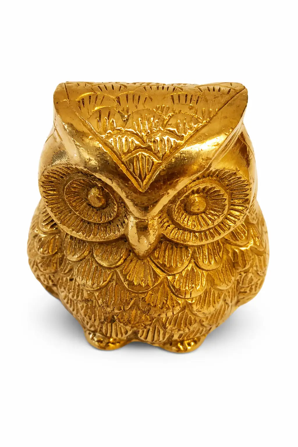 Brass Owl Idol (पीतल का उल्लू) — Maa Lakshmi Vahan Vastu Symbol for Wealth, Prosperity, Wisdom & Kuber Krupa