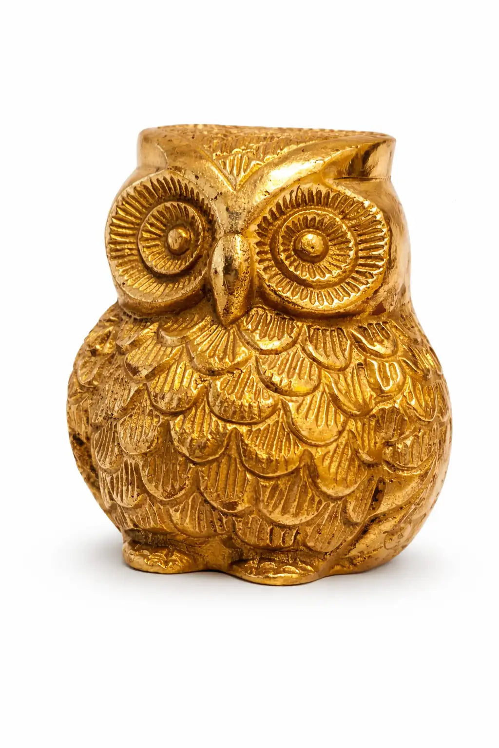 Brass Owl Idol (पीतल का उल्लू) — Maa Lakshmi Vahan Vastu Symbol for Wealth, Prosperity, Wisdom & Kuber Krupa