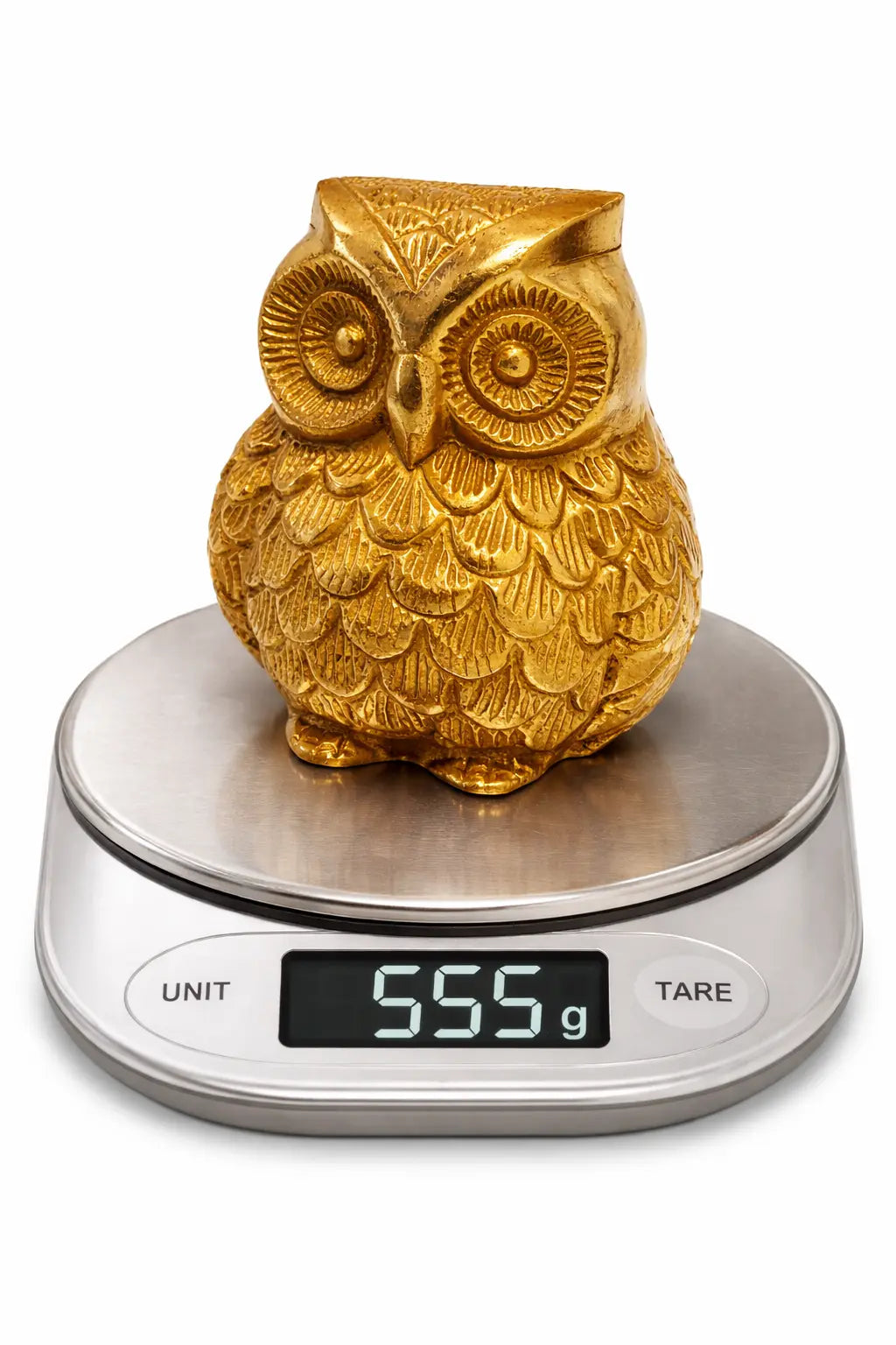 Brass Owl Idol (पीतल का उल्लू) — Maa Lakshmi Vahan Vastu Symbol for Wealth, Prosperity, Wisdom & Kuber Krupa