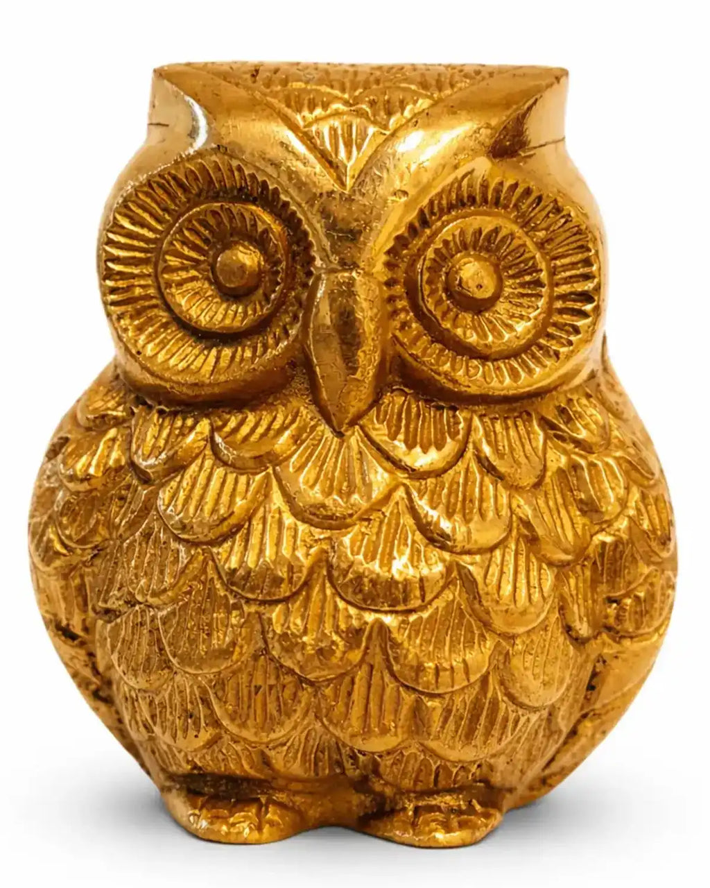 Brass Owl Idol (पीतल का उल्लू) — Maa Lakshmi Vahan Vastu Symbol for Wealth, Prosperity, Wisdom & Kuber Krupa