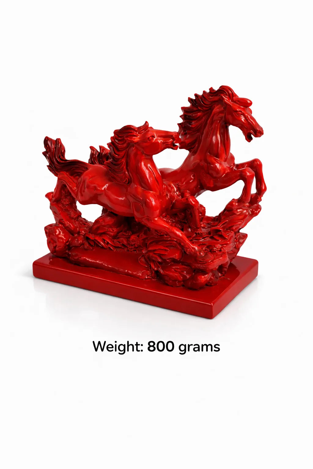 Pair of Horses Decor Statue - Red Resin Variant