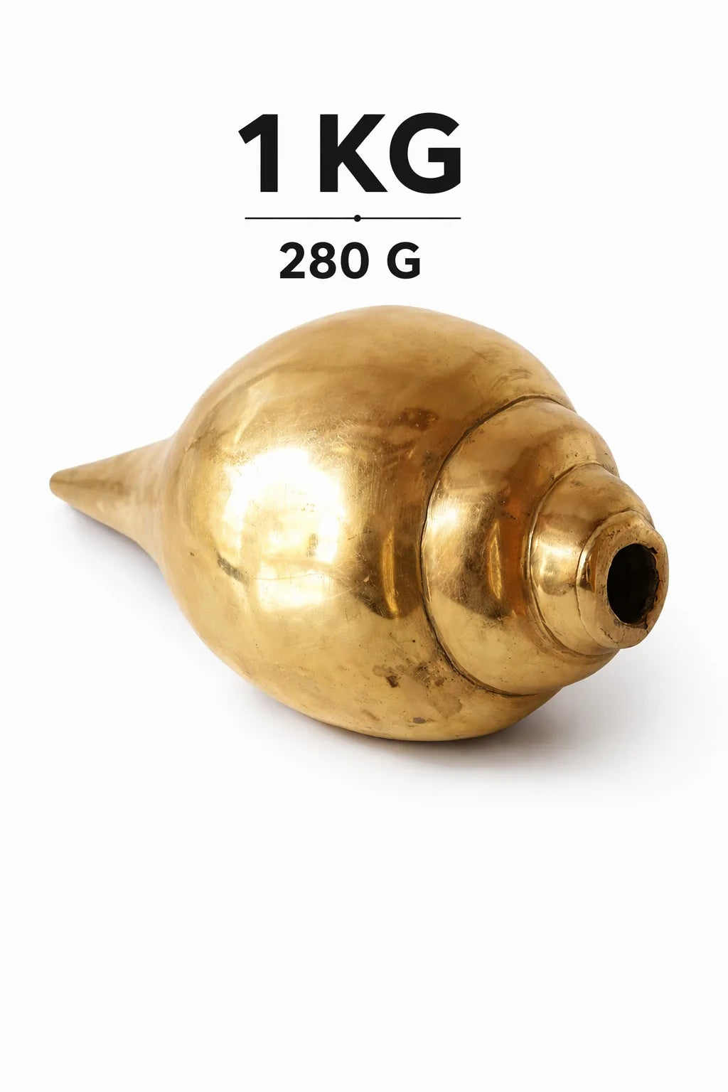 Brass Shankh (1.28 KG - Medium Size)