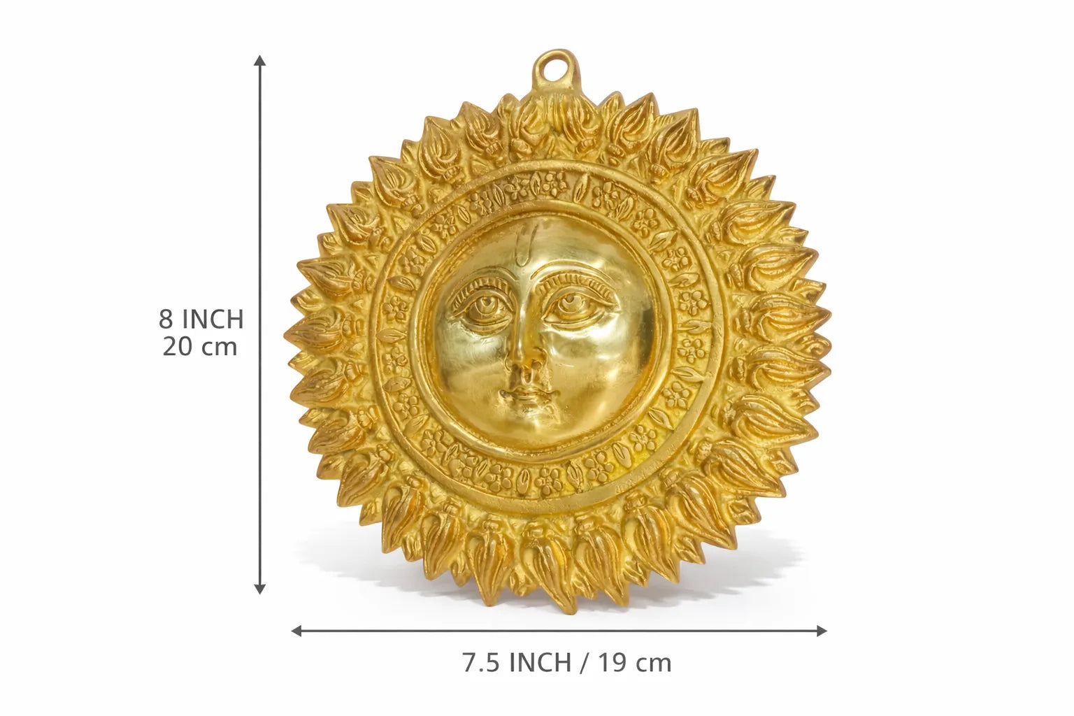 Surya Dev 8 Inch Wall Decor - Brass Variant