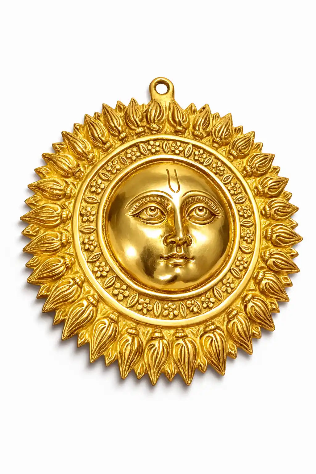 Surya Dev 8 Inch Wall Decor - Brass Variant