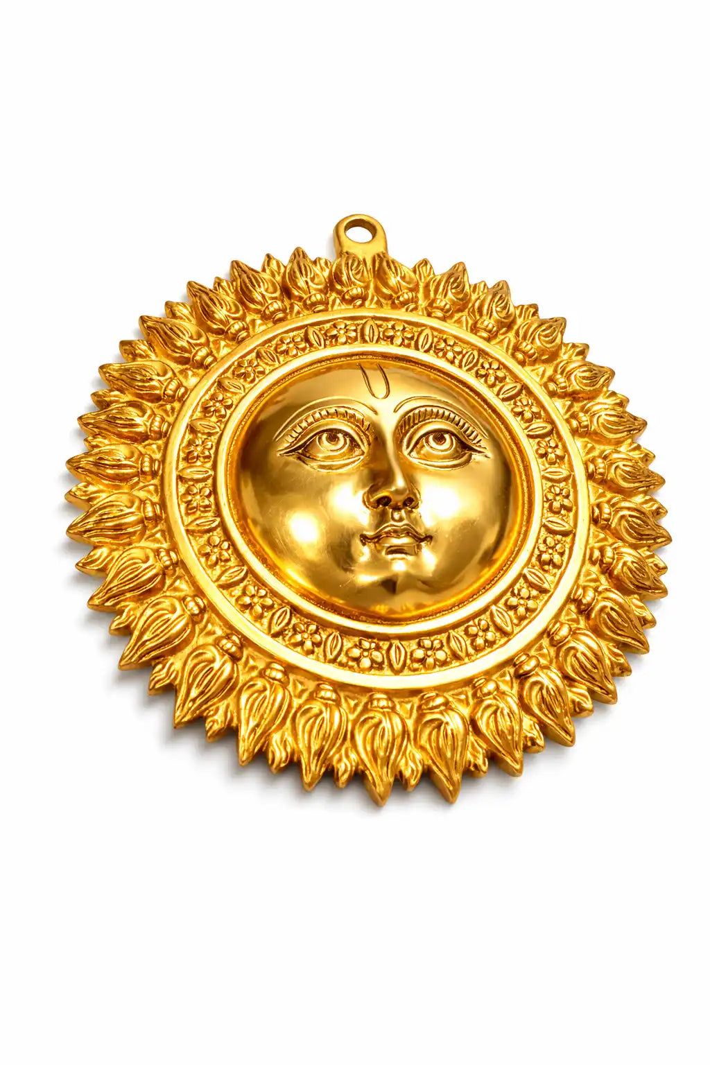 Surya Dev 8 Inch Wall Decor - Brass Variant