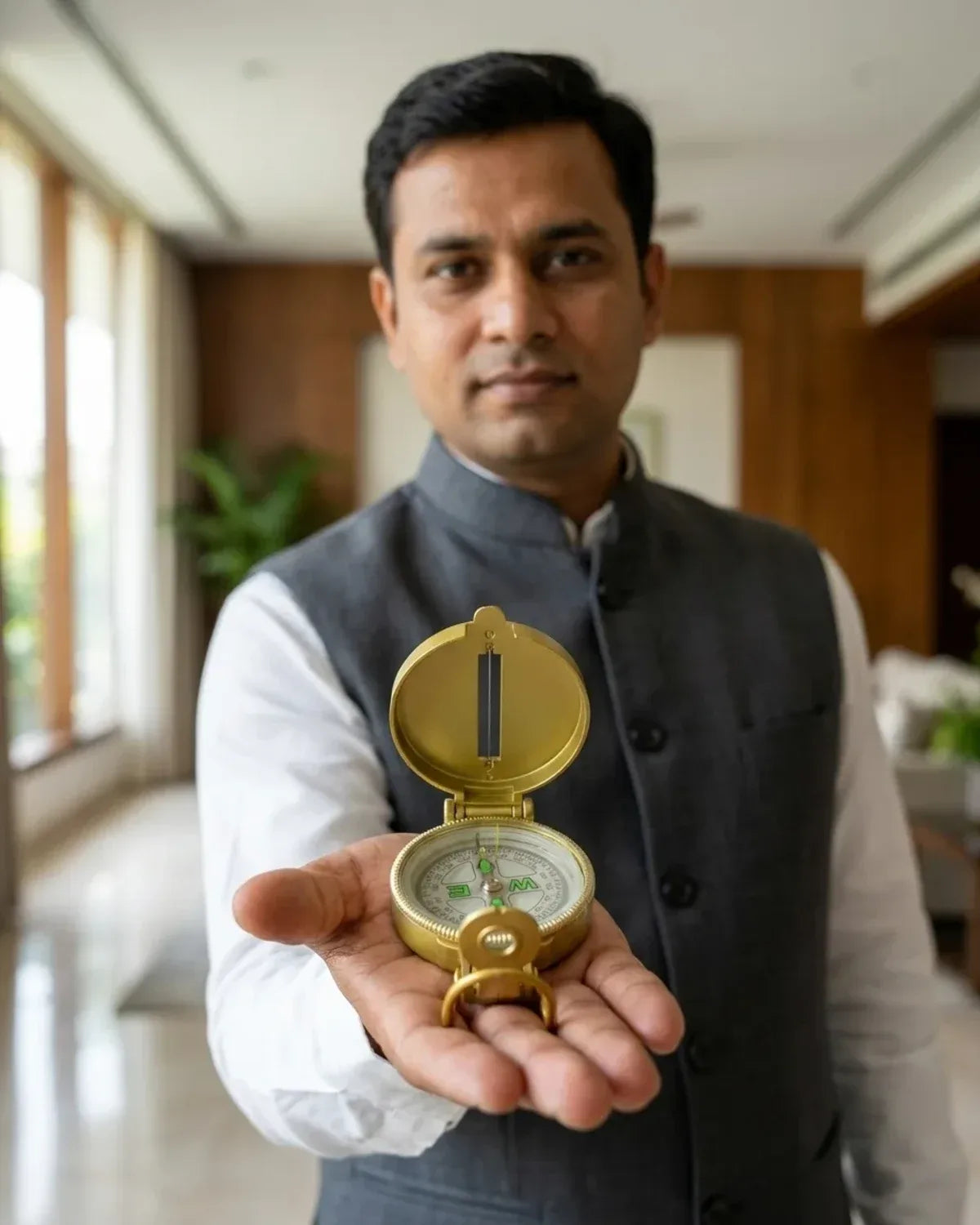 Vastu Compass — Brass Lensatic Direction Finder