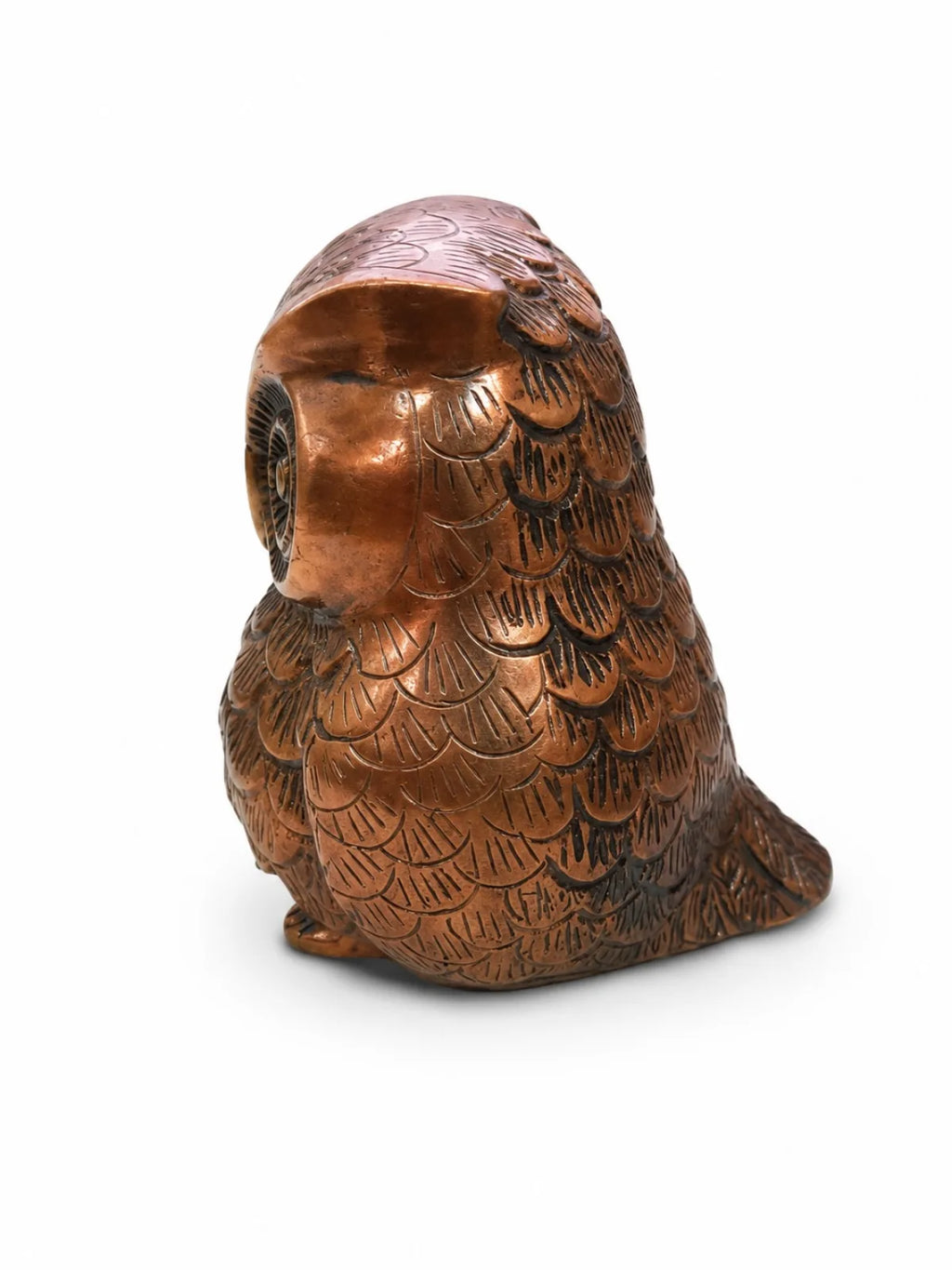 Copper-Coated Brass Owl Idol (तांबा-लेपित पीतल का उल्लू) — Maa Lakshmi Vahan Vastu Symbol for Wealth, Prosperity, Wisdom & Kuber Krupa