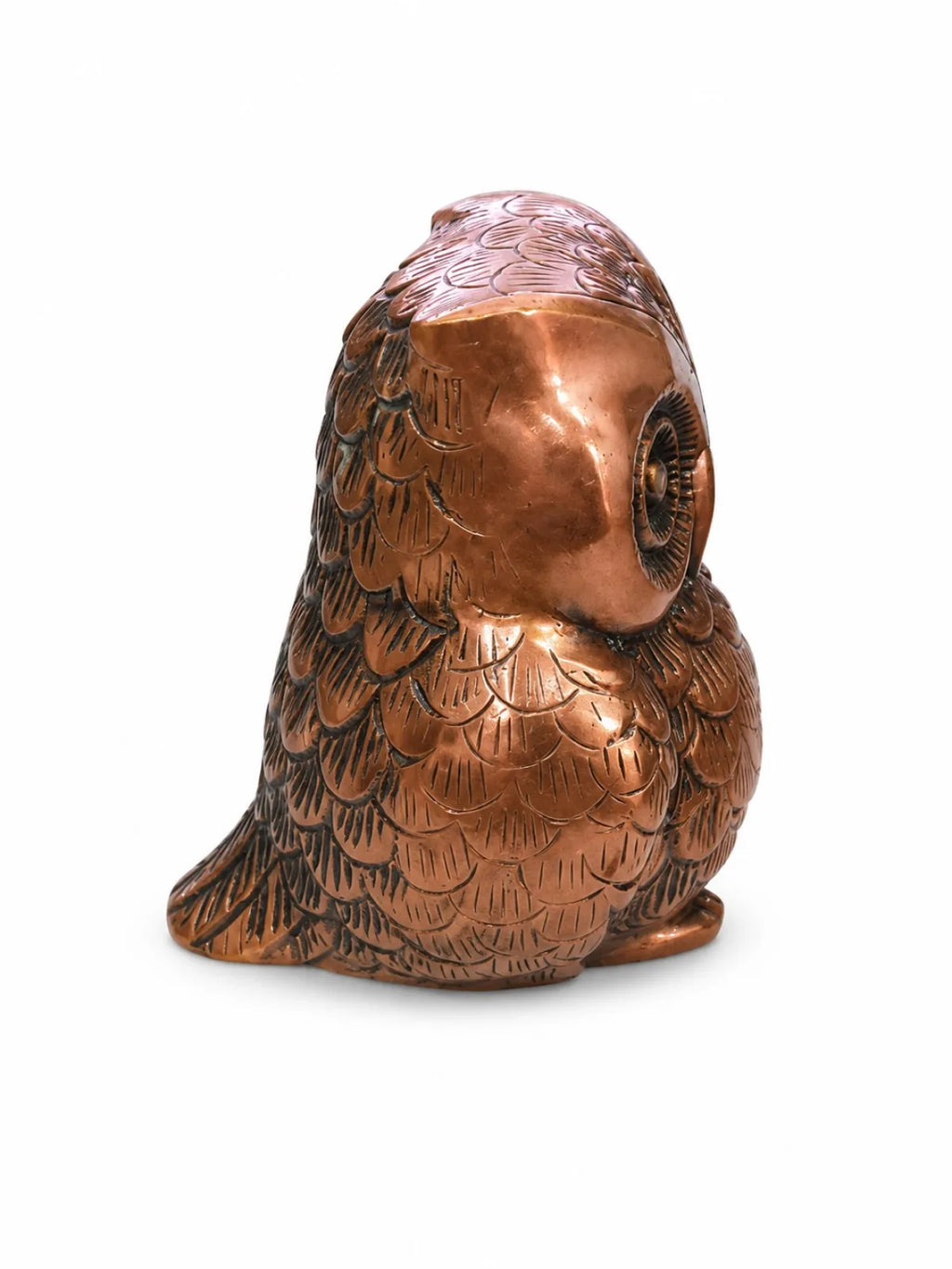Copper-Coated Brass Owl Idol (तांबा-लेपित पीतल का उल्लू) — Maa Lakshmi Vahan Vastu Symbol for Wealth, Prosperity, Wisdom & Kuber Krupa