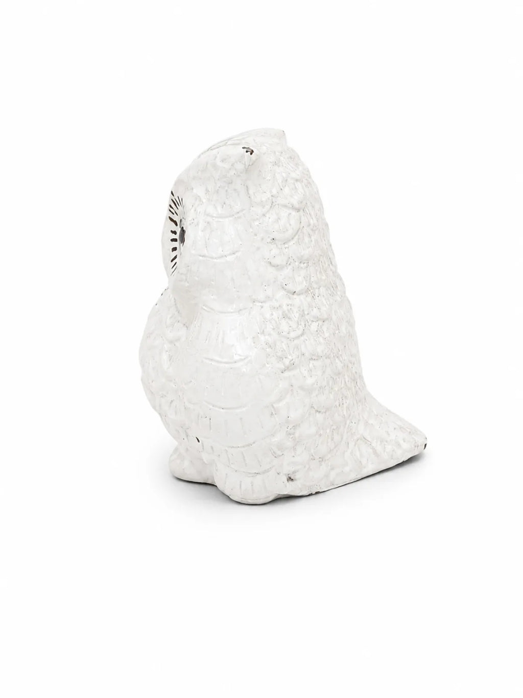 White Deco Brass Owl Idol (सफेद डेको उल्लू) — Maa Lakshmi Vahan Vastu Symbol with Modern Antique-White Finish