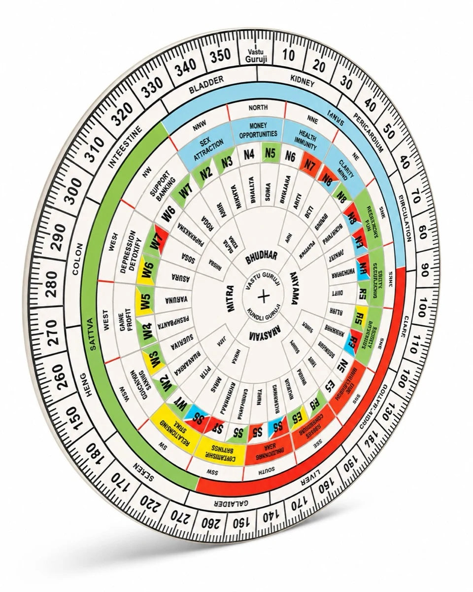 Vastu Chakra Plotting Disc — 6 inch (45 Devta + 16 Direction + 32 Entrance Mapping Tool)
