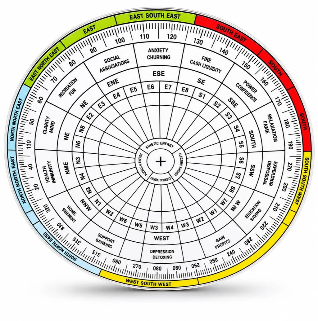 Vastu Chakra Plotting Disc — 6 inch Energy Edition (₹650 Direction-Effect Mapping Tool)