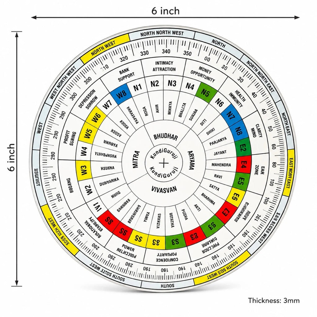 Vastu Chakra Plotting Disc — 6 inch Light Edition (Budget Vastu Mapping Tool)