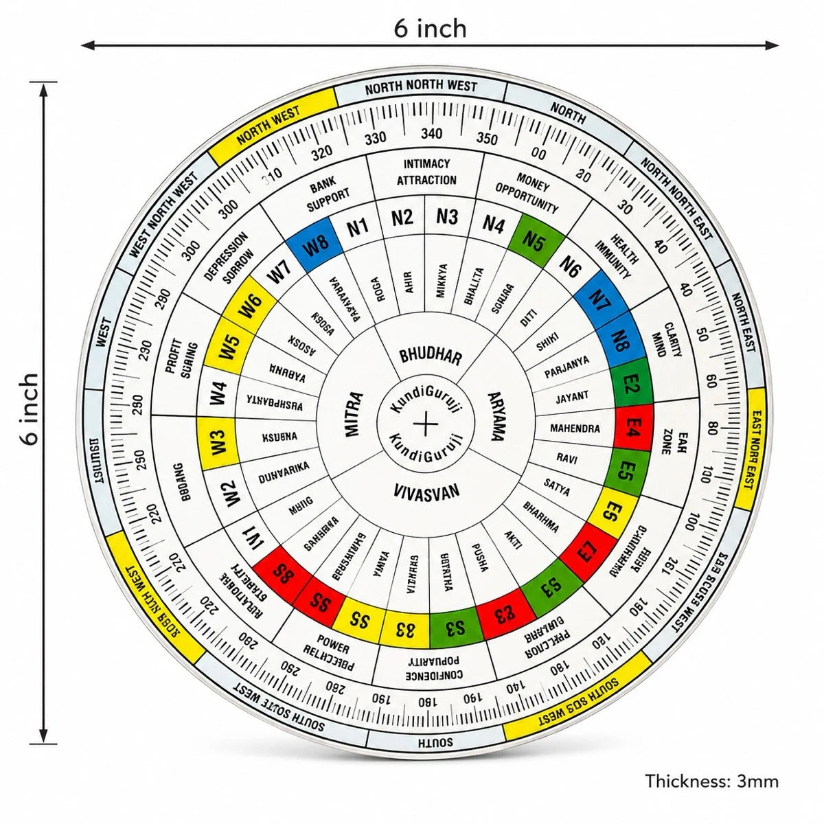 Vastu Chakra Plotting Disc — 6 inch Light Edition (Budget Vastu Mapping Tool)
